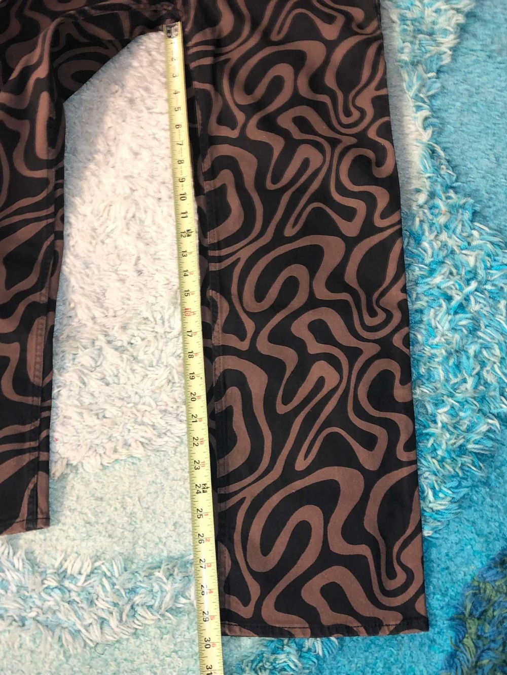Hollister Low-Rise Straight Jeans Brown/Black Abstract Stretch - Picture 7 of 8